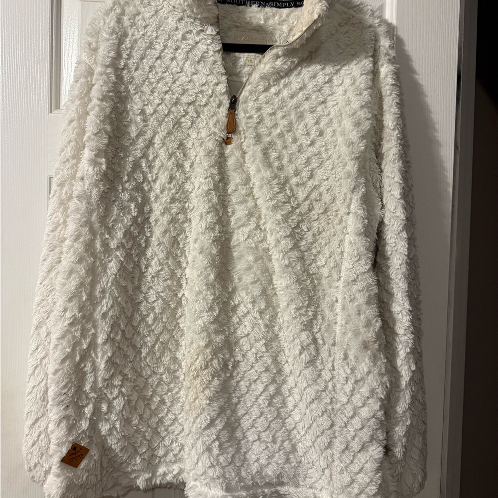 Simply Southern White Furry Pullover